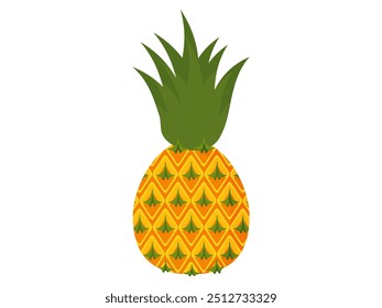 pineapple fruit vector. pineapple fruit vector collection. pineapple fruit illustration in flat style. fresh summer fruit.