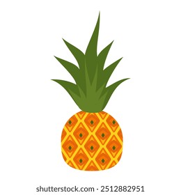 pineapple fruit vector. pineapple fruit vector collection. pineapple fruit illustration in flat style. fresh summer fruit.