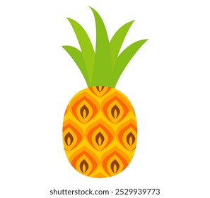 pineapple fruit vector. pineapple fruit vector collection. pineapple fruit illustration in flat style. fresh summer fruit.