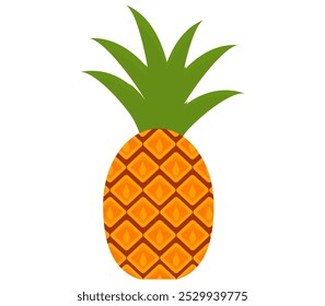 pineapple fruit vector. pineapple fruit vector collection. pineapple fruit illustration in flat style. fresh summer fruit.