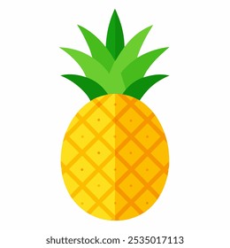 Ananasfruchtvektor. Ananas-Frucht-Vektorsammlung. Ananas Frucht Illustration im flachen Stil. frische Sommerfrucht auf weißem Hintergrund