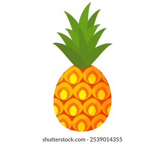 Pineapple fruit vector. pineapple fruit vector collection. pineapple fruit illustration in flat style. fresh summer fruit.