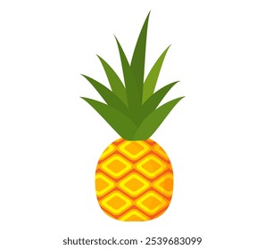 Pineapple fruit vector. pineapple fruit vector collection. pineapple fruit illustration in flat style. fresh summer fruit.