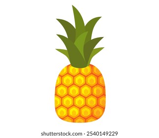 Vetor de frutas de abacaxi. coleção de vetor de frutas de abacaxi. ilustração de frutas de abacaxi em estilo plano. frutas frescas de verão.