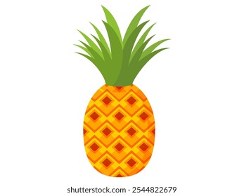 Pineapple fruit vector. pineapple fruit vector collection. pineapple fruit illustration in flat style. fresh summer fruit.