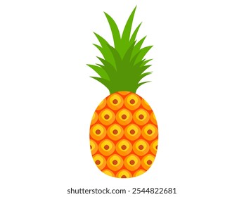Pineapple fruit vector. pineapple fruit vector collection. pineapple fruit illustration in flat style. fresh summer fruit.