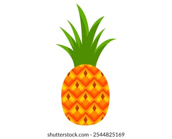 Pineapple fruit vector. pineapple fruit vector collection. pineapple fruit illustration in flat style. fresh summer fruit.
