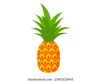 Pineapple fruit vector. pineapple fruit vector collection. pineapple fruit illustration in flat style. fresh summer fruit.