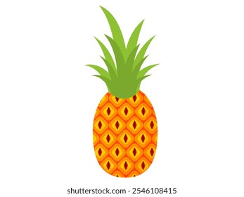 Pineapple fruit vector. pineapple fruit vector collection. pineapple fruit illustration in flat style. fresh summer fruit.