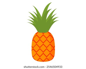 Pineapple fruit vector. pineapple fruit vector collection. pineapple fruit illustration in flat style. fresh summer fruit.