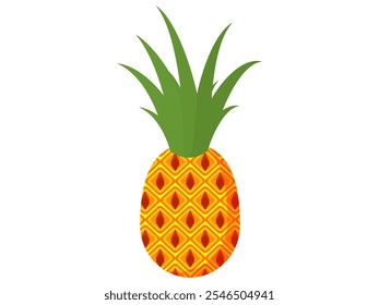 Pineapple fruit vector. pineapple fruit vector collection. pineapple fruit illustration in flat style. fresh summer fruit.