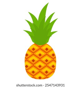 Pineapple fruit vector. pineapple fruit vector collection. pineapple fruit illustration in flat style. fresh summer fruit.
