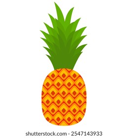 Pineapple fruit vector. pineapple fruit vector collection. pineapple fruit illustration in flat style. fresh summer fruit.