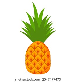 Pineapple fruit vector. pineapple fruit vector collection. pineapple fruit illustration in flat style. fresh summer fruit.