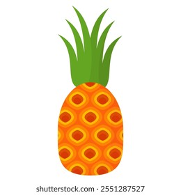 Vector de fruta de piña. colección de Vector de fruta de piña. ilustración de fruta de piña en estilo plano. fruta fresca de verano.