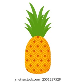 Pineapple fruit vector. pineapple fruit vector collection. pineapple fruit illustration in flat style. fresh summer fruit.