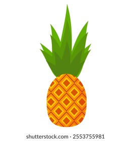 pineapple fruit vector. pineapple fruit vector collection. pineapple fruit illustration in flat style. fresh summer fruit.