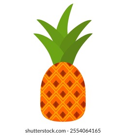 pineapple fruit vector. pineapple fruit vector collection. pineapple fruit illustration in flat style. fresh summer fruit.