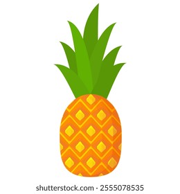 pineapple fruit vector. pineapple fruit vector collection. pineapple fruit illustration in flat style. fresh summer fruit.