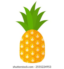 pineapple fruit vector. pineapple fruit vector collection. pineapple fruit illustration in flat style. fresh summer fruit.