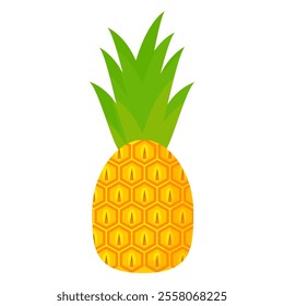 pineapple fruit vector. pineapple fruit vector collection. pineapple fruit illustration in flat style. fresh summer fruit.