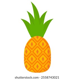 pineapple fruit vector. pineapple fruit vector collection. pineapple fruit illustration in flat style. fresh summer fruit.