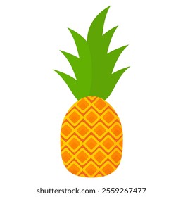 pineapple fruit vector. pineapple fruit vector collection. pineapple fruit illustration in flat style. fresh summer fruit.