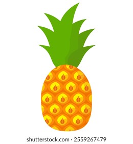 pineapple fruit vector. pineapple fruit vector collection. pineapple fruit illustration in flat style. fresh summer fruit.