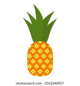 pineapple fruit vector. pineapple fruit vector collection. pineapple fruit illustration in flat style. fresh summer fruit.