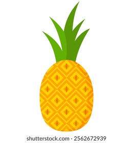 pineapple fruit vector. pineapple fruit vector collection. pineapple fruit illustration in flat style. fresh summer fruit.