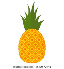 pineapple fruit vector. pineapple fruit vector collection. pineapple fruit illustration in flat style. fresh summer fruit.