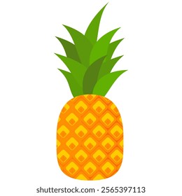 pineapple fruit vector. pineapple fruit vector collection. pineapple fruit illustration in flat style. fresh summer fruit.