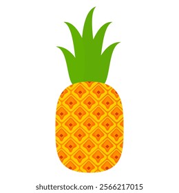 pineapple fruit vector. pineapple fruit vector collection. pineapple fruit illustration in flat style. fresh summer fruit.