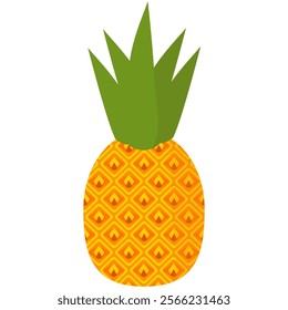 pineapple fruit vector. pineapple fruit vector collection. pineapple fruit illustration in flat style. fresh summer fruit.