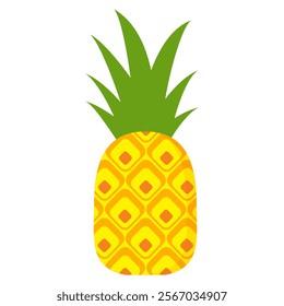 pineapple fruit vector. pineapple fruit vector collection. pineapple fruit illustration in flat style. fresh summer fruit.