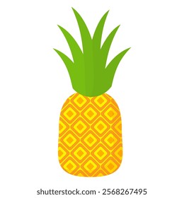 pineapple fruit vector. pineapple fruit vector collection. pineapple fruit illustration in flat style. fresh summer fruit.