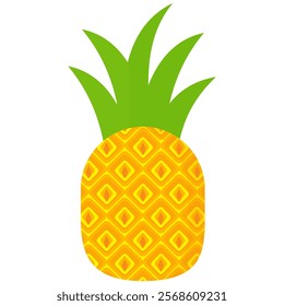 pineapple fruit vector. pineapple fruit vector collection. pineapple fruit illustration in flat style. fresh summer fruit.