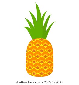 pineapple fruit vector. pineapple fruit vector collection. pineapple fruit illustration in flat style. fresh summer fruit.