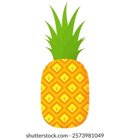 pineapple fruit vector. pineapple fruit vector collection. pineapple fruit illustration in flat style. fresh summer fruit.