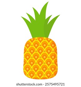 pineapple fruit vector. pineapple fruit vector collection. pineapple fruit illustration in flat style. fresh summer fruit.