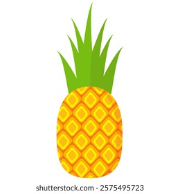 pineapple fruit vector. pineapple fruit vector collection. pineapple fruit illustration in flat style. fresh summer fruit.