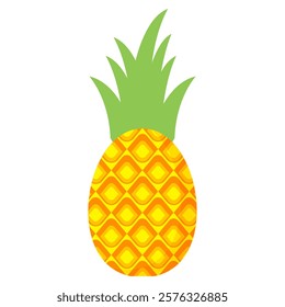 pineapple fruit vector. pineapple fruit vector collection. pineapple fruit illustration in flat style. fresh summer fruit.