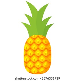 pineapple fruit vector. pineapple fruit vector collection. pineapple fruit illustration in flat style. fresh summer fruit.