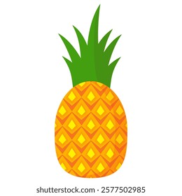 pineapple fruit vector. pineapple fruit vector collection. pineapple fruit illustration in flat style. fresh summer fruit.