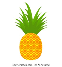 pineapple fruit vector. pineapple fruit vector collection. pineapple fruit illustration in flat style. fresh summer fruit.