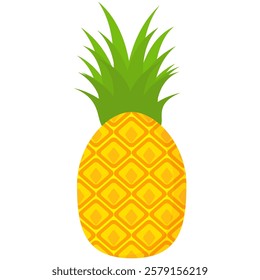 pineapple fruit vector. pineapple fruit vector collection. pineapple fruit illustration in flat style. fresh summer fruit.