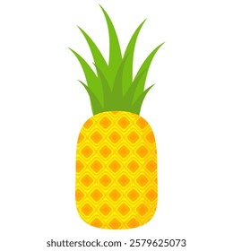 pineapple fruit vector. pineapple fruit vector collection. pineapple fruit illustration in flat style. fresh summer fruit.