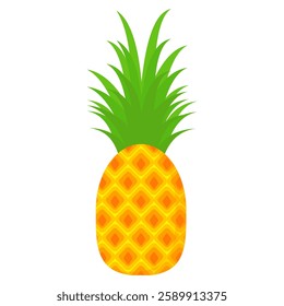 pineapple fruit vector. pineapple fruit vector collection. pineapple fruit illustration in flat style. fresh summer fruit.