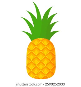 pineapple fruit vector. pineapple fruit vector collection. pineapple fruit illustration in flat style. fresh summer fruit.