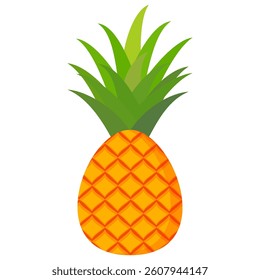 Pineapple fruit vector. pineapple fruit vector collection. pineapple fruit illustration in flat style. fresh summer fruit
